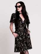 Nocturnal garden surplice dress