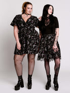 Nocturnal garden surplice dress