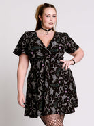Nocturnal garden surplice dress