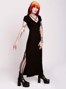 RIB O-RING MAXI dress