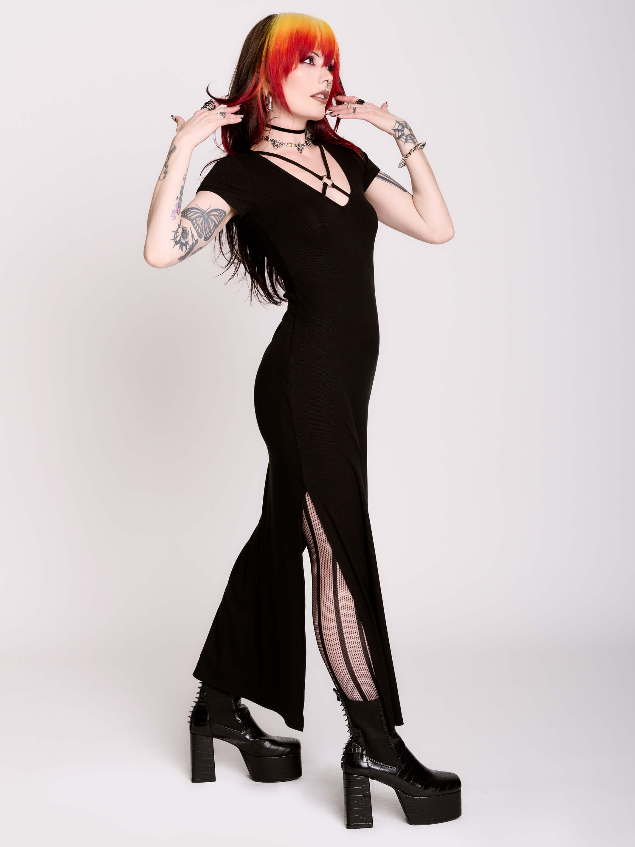 Rib O-Ring Maxi Dress