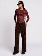 Oxblood Plaid Trouser