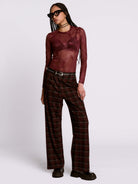 Oxblood Plaid Trouser