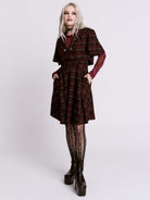 OXBLOOD PLAID CAPELET