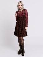 OXBLOOD PLAID JUMPER