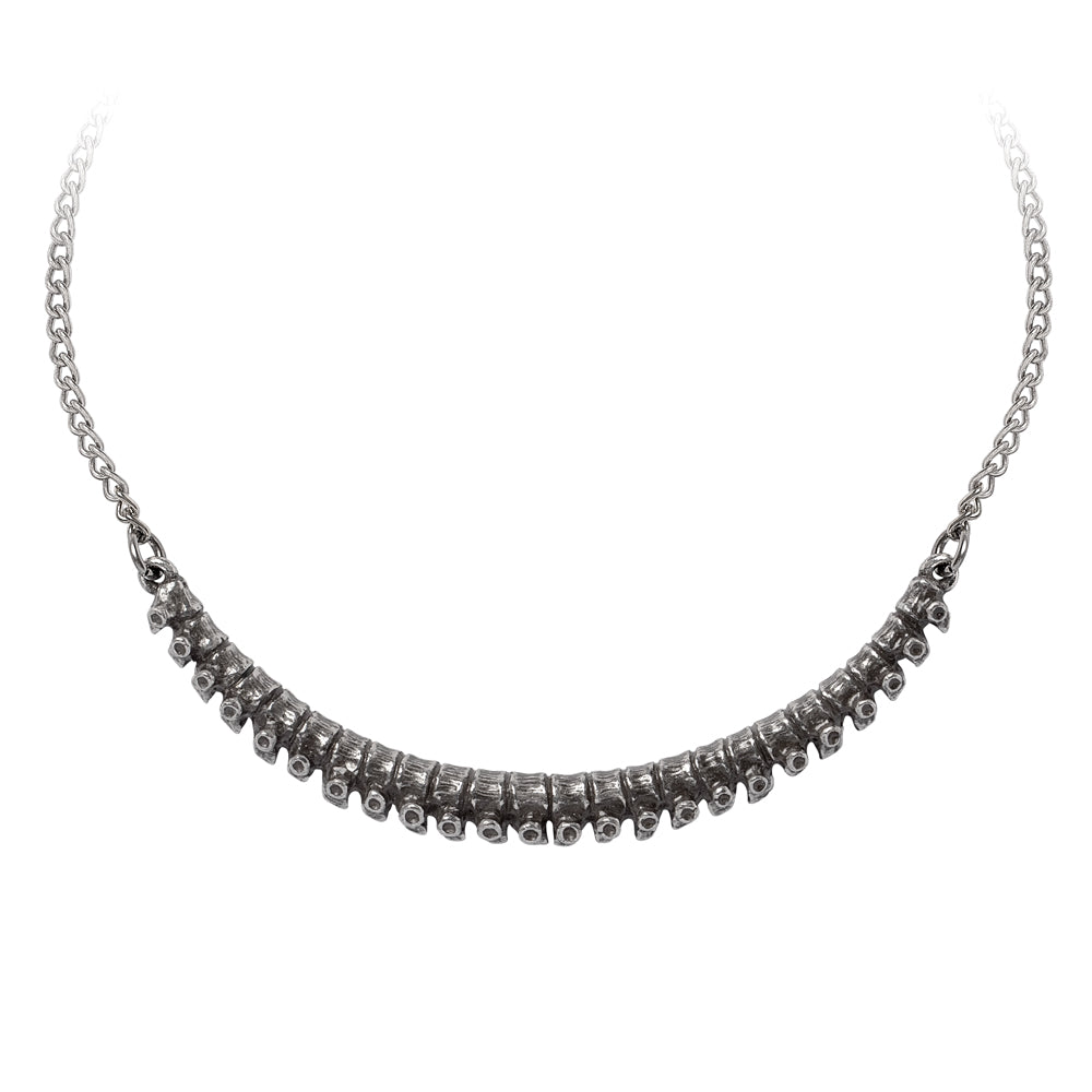 Inspired by the human skeleton the spine necklace drapes naturally across the neckline.
