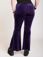 Purple velvet flared legging