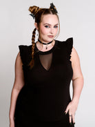 ruffle mesh top