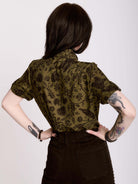 RAVEN BROCADE BOW SHIRT