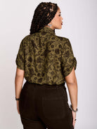 RAVEN BROCADE BOW SHIRT