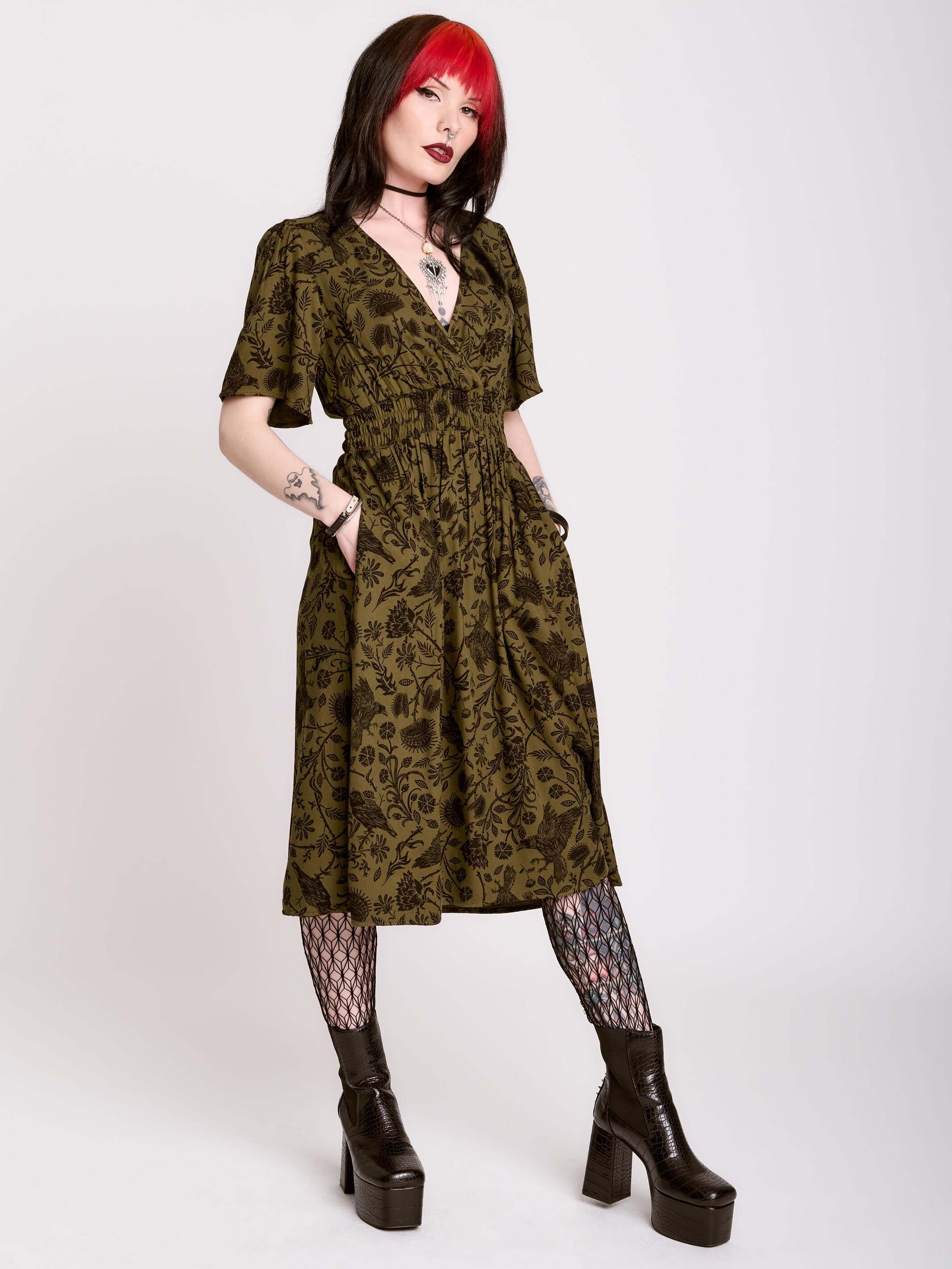 RAVEN BROCADE DRESS