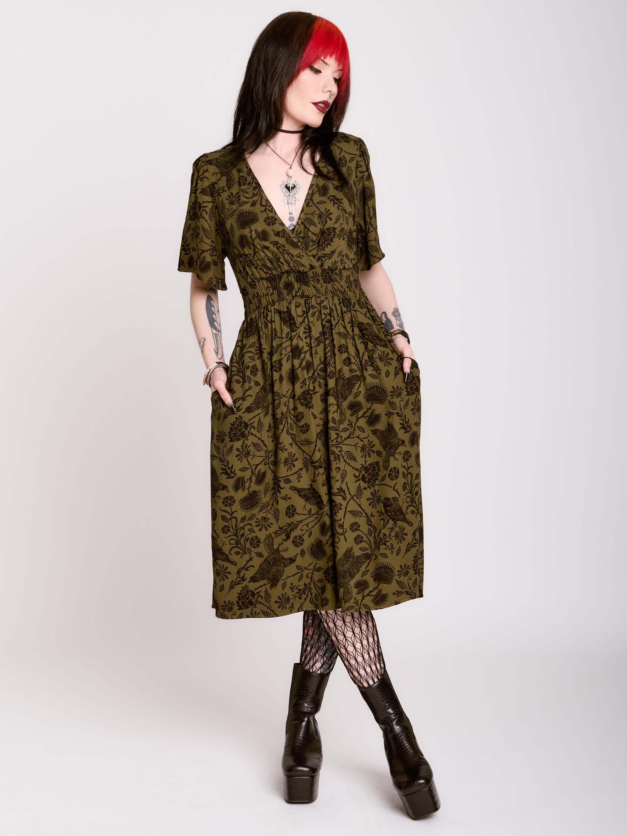 RAVEN BROCADE DRESS