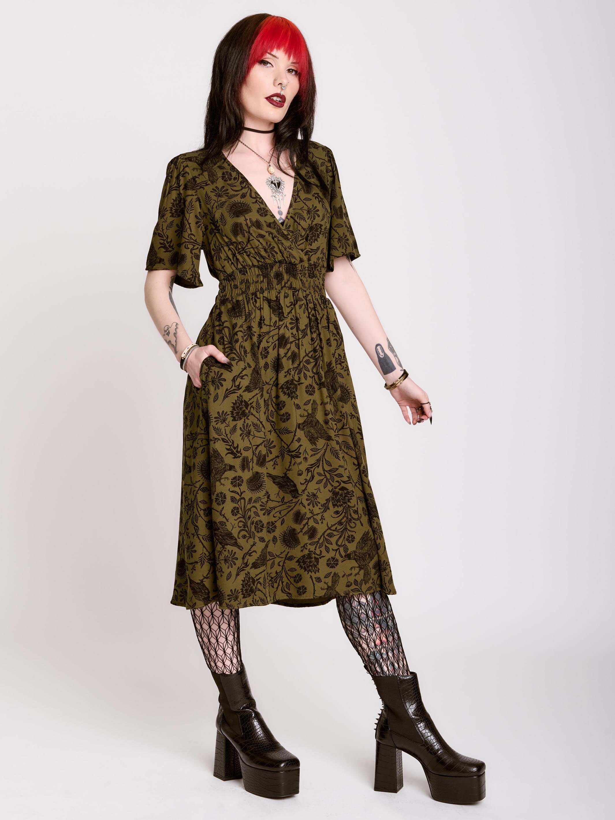 RAVEN BROCADE DRESS