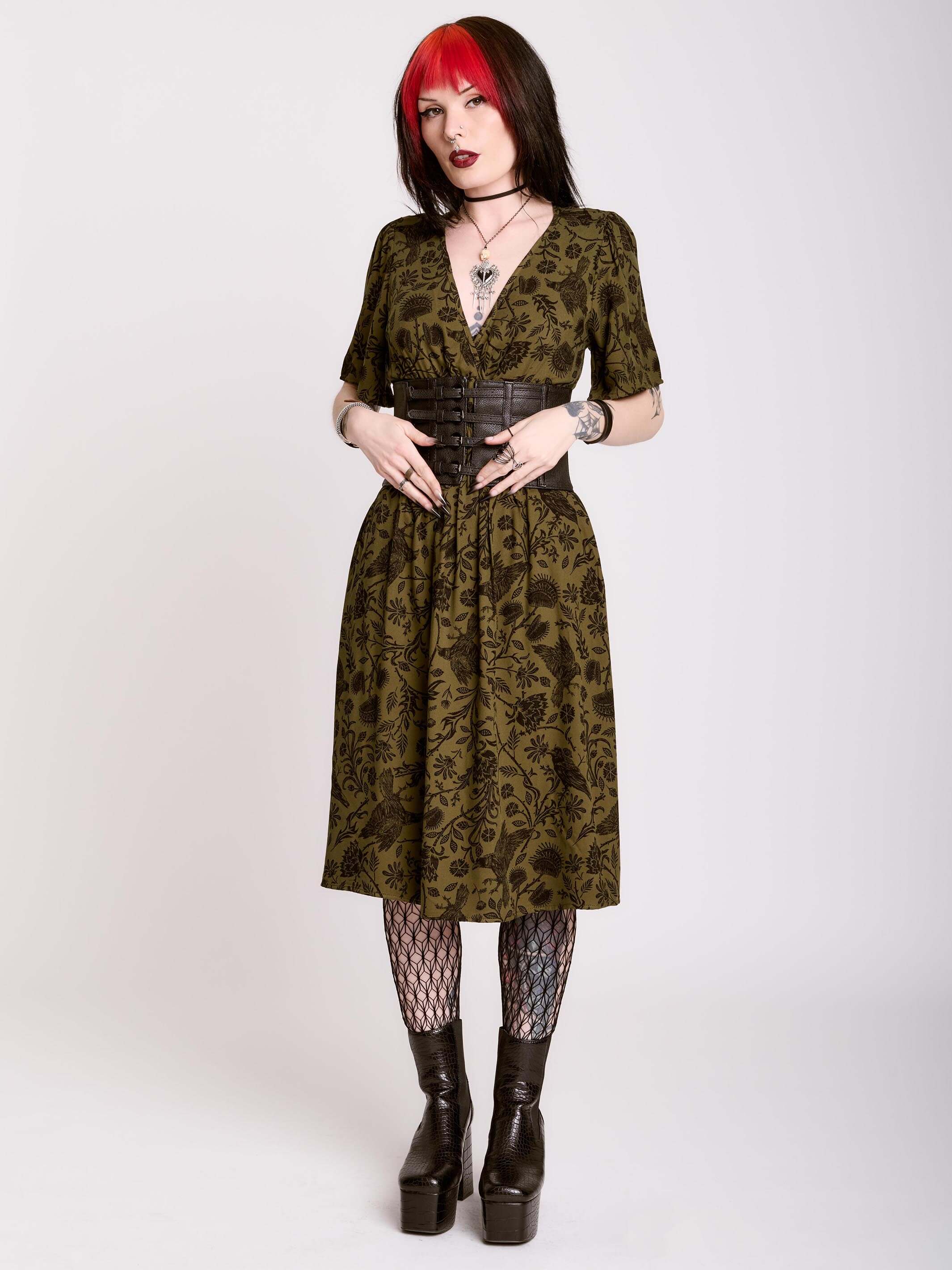 RAVEN BROCADE DRESS