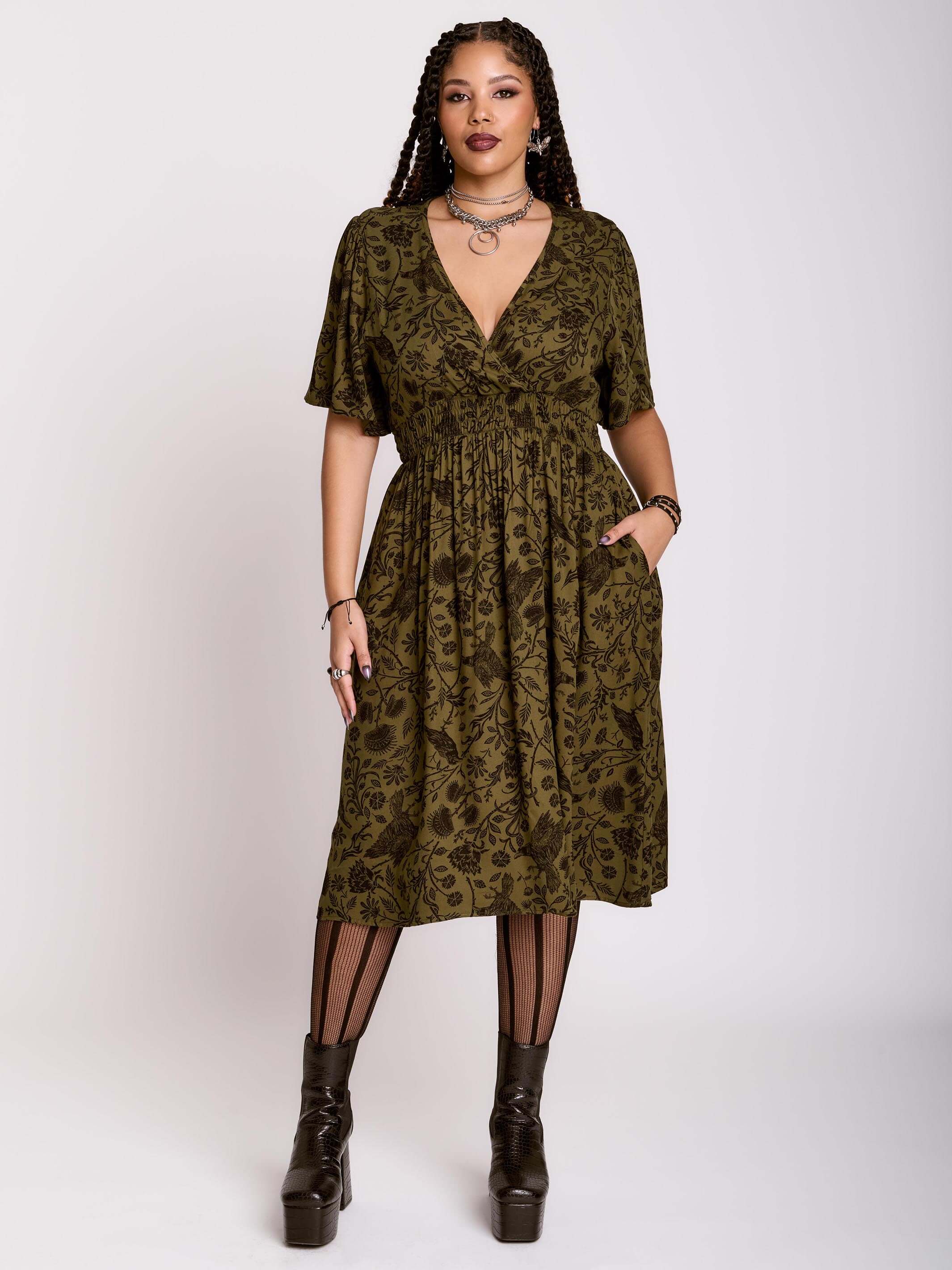 RAVEN BROCADE DRESS