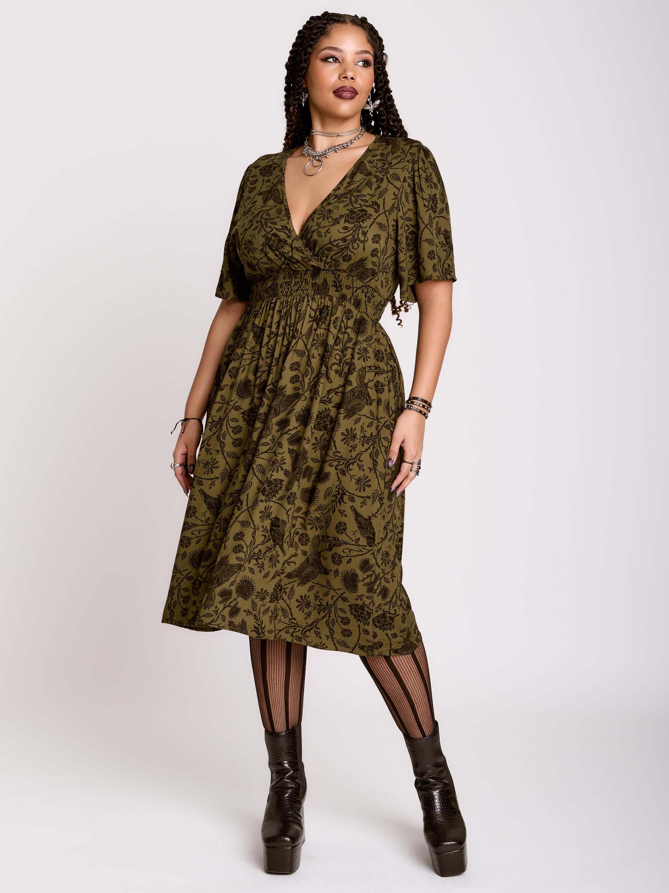 RAVEN BROCADE DRESS