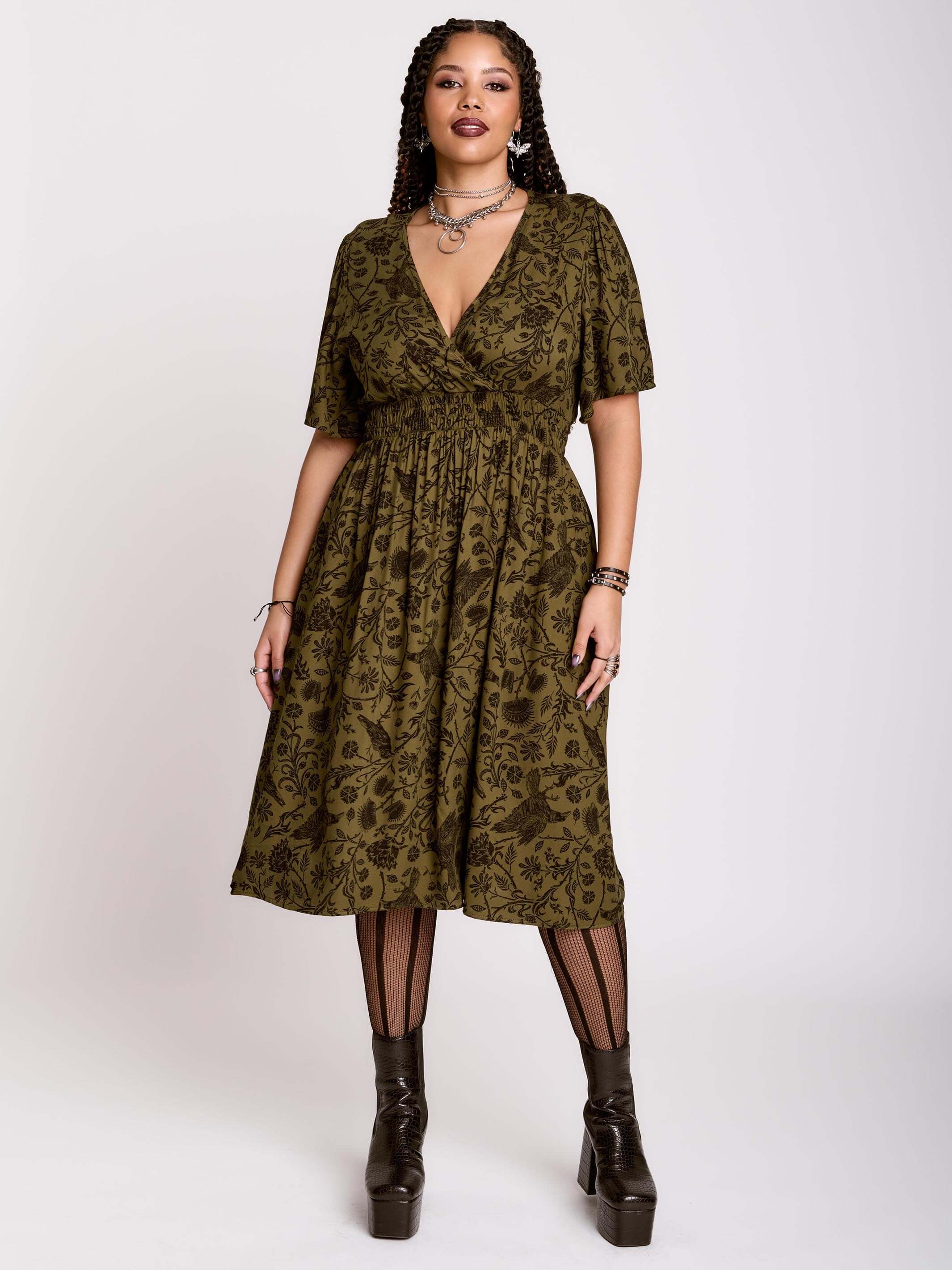 RAVEN BROCADE DRESS