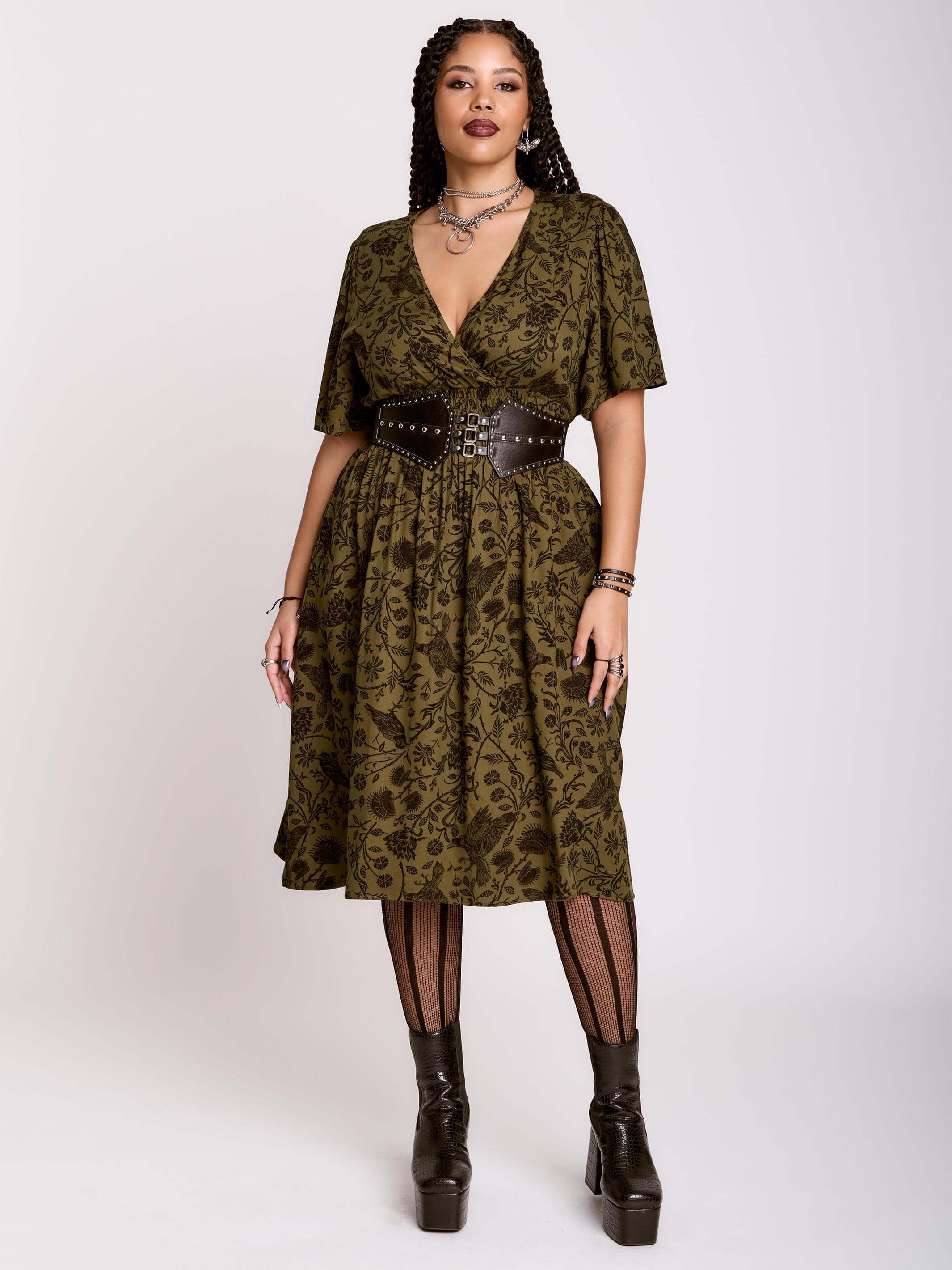 RAVEN BROCADE DRESS