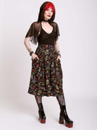 RAVEN'S GARDEN MIDI SKIRT