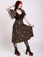 RAVEN'S GARDEN MIDI SKIRT