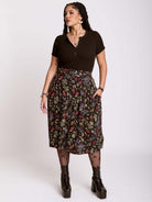 RAVEN'S GARDEN MIDI SKIRT