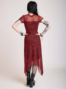 red leopard mesh dress