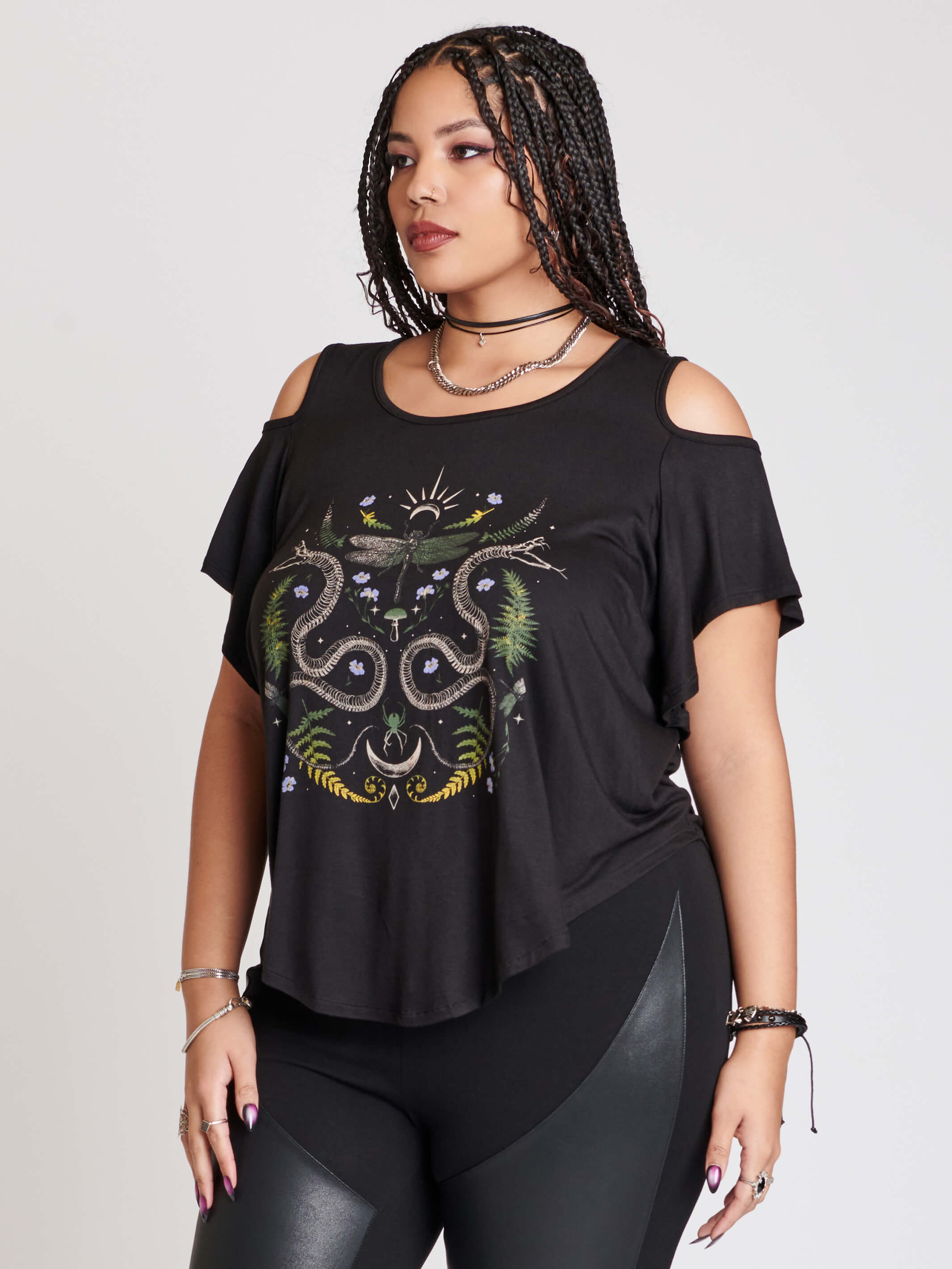 DRAGONFLY COLD SHOULDER TOP