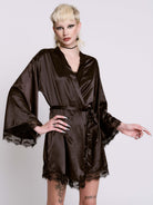SATIN BAT LACE ROBE