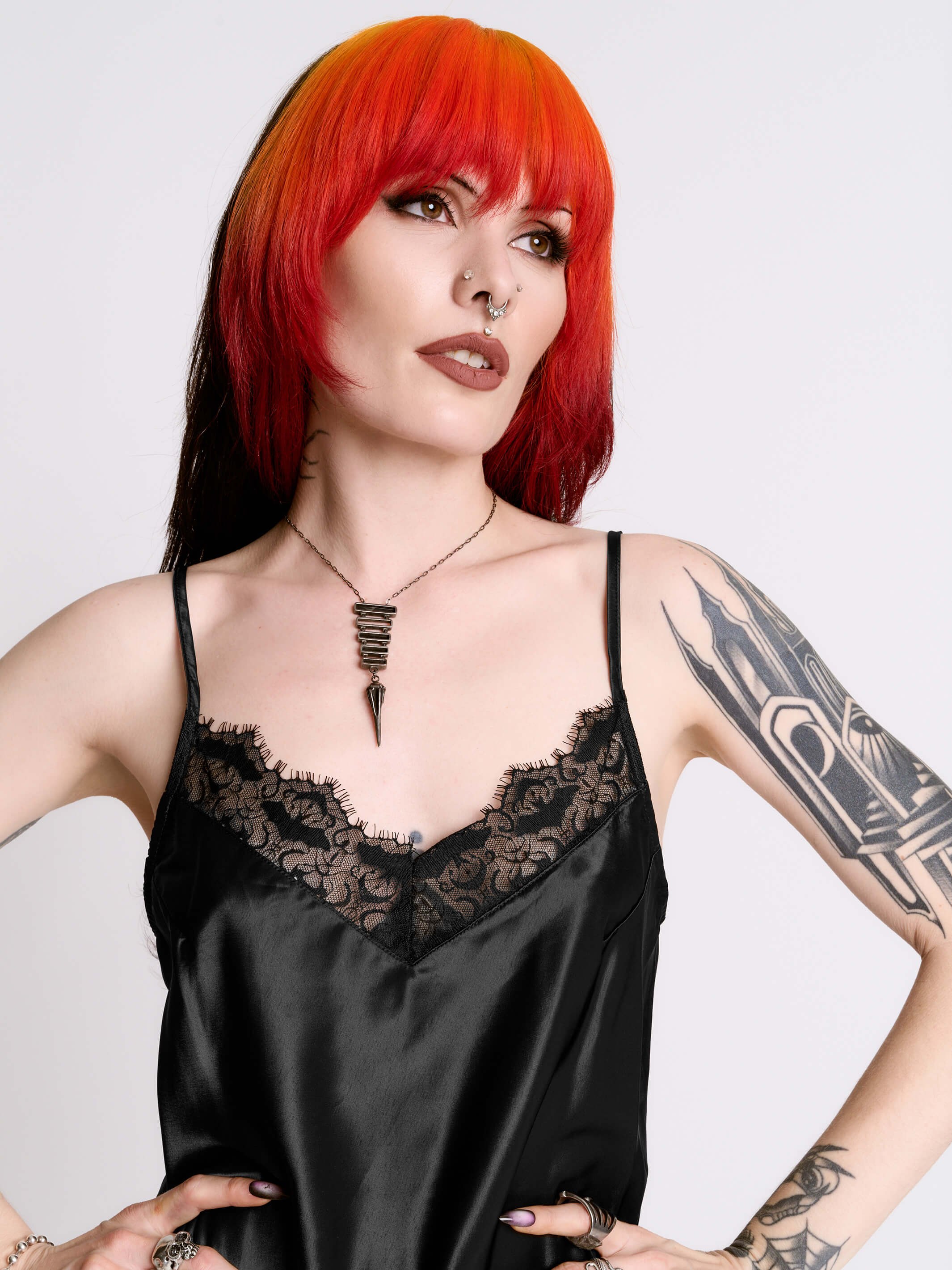 Satin Bat Lace PJ set