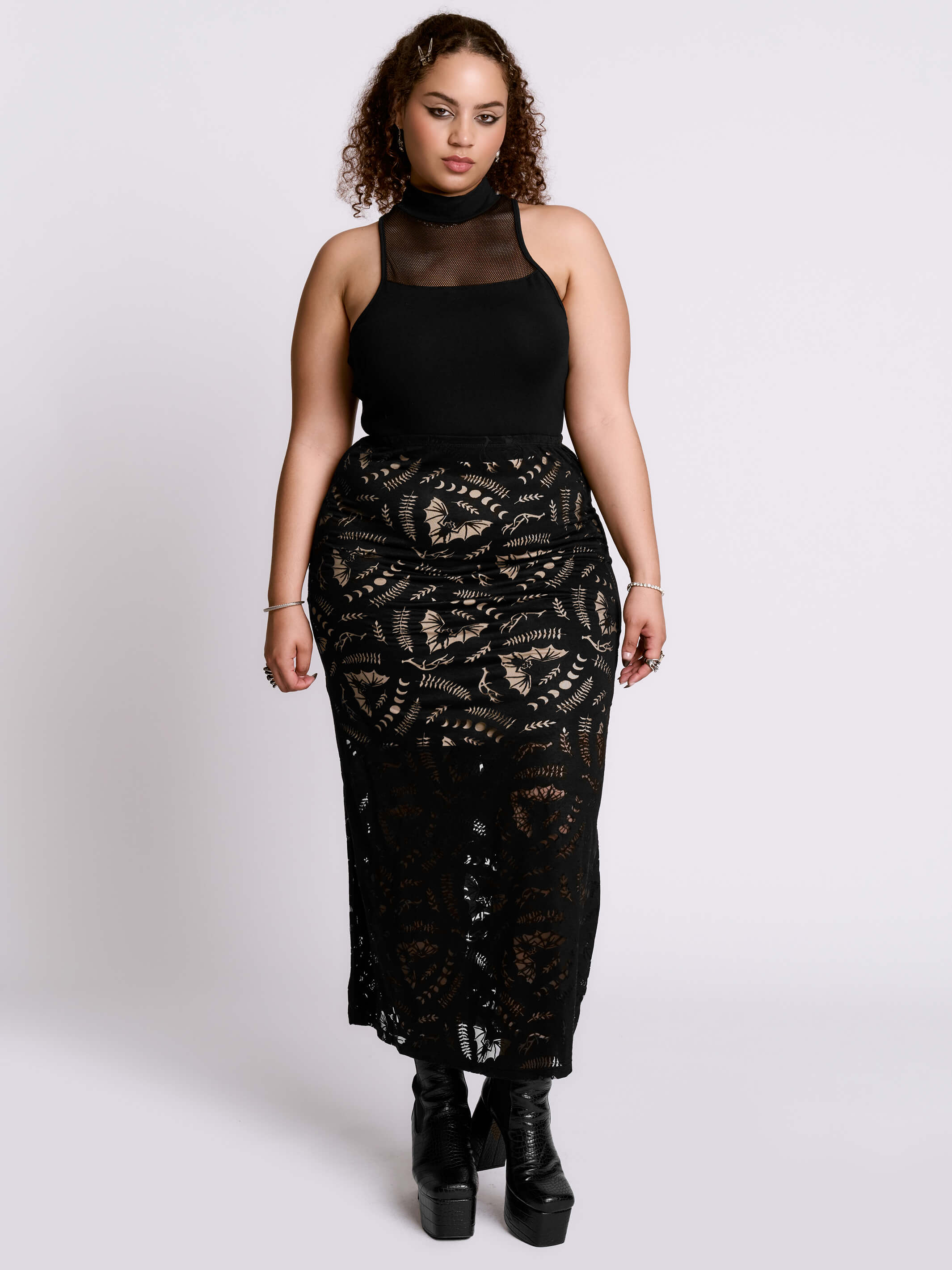 Scorned Bats Midi Skirt