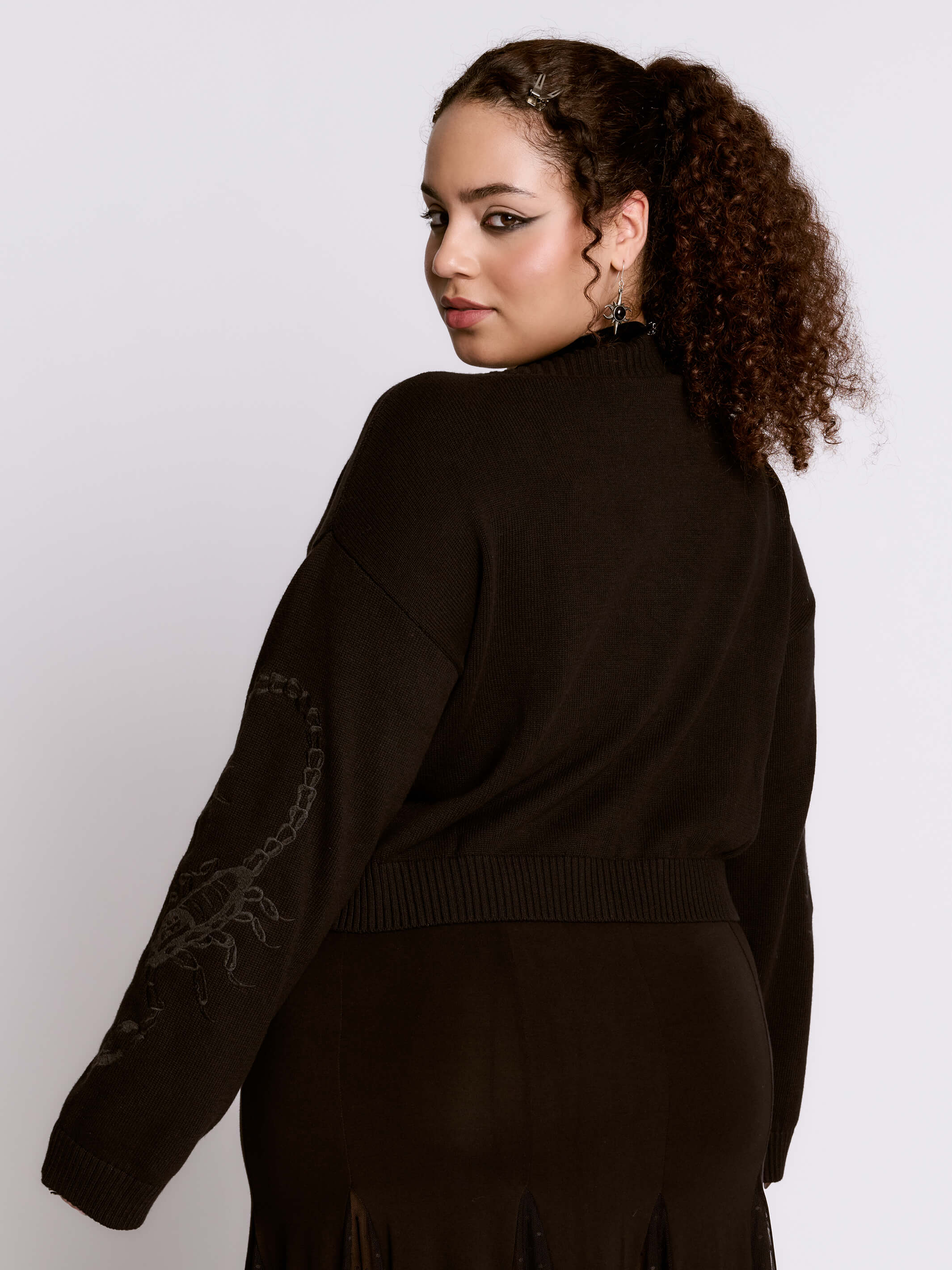 scorpion cropped cardigan