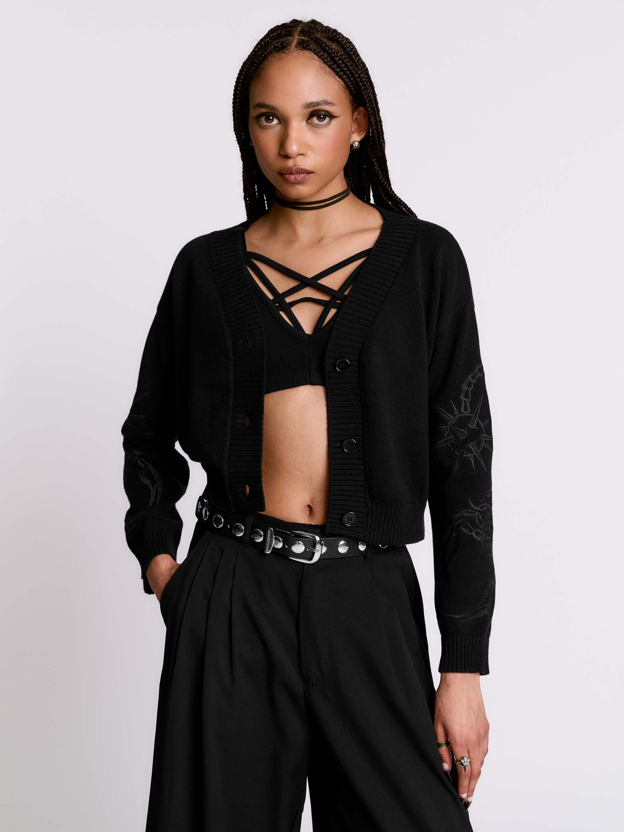 Scorpion Cropped Cardigan