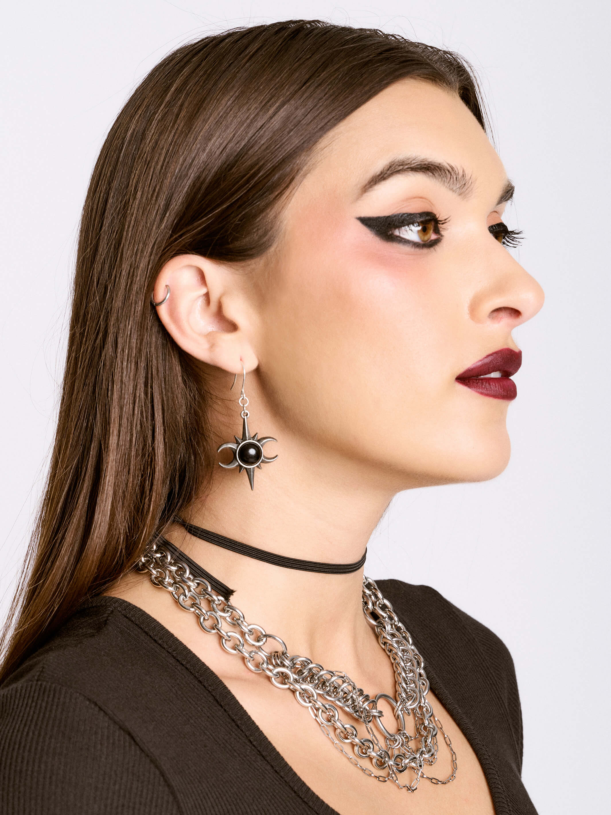 TRIPPLE MOON EARRING