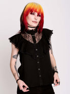 BLACK VICTORIAN LACE BLOUSE