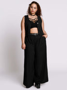 WIDE LEG CORPORATE GOTH TROUSERS