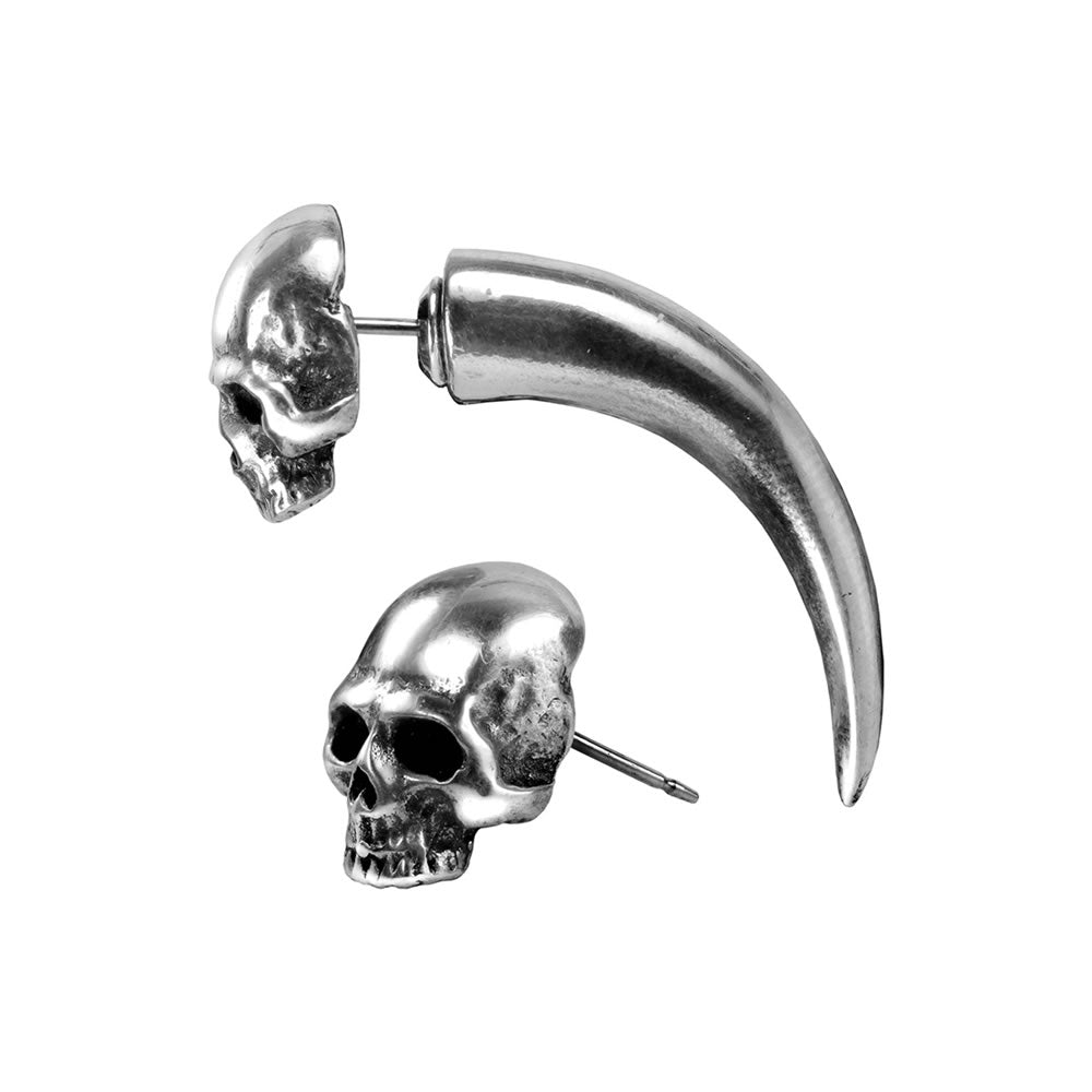 Skull horn earring