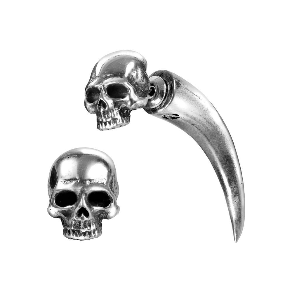 Skull horn earring